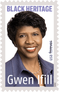 USPS stamp featuring Gwen Ifill