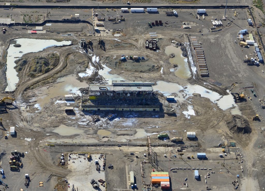 The demolition of Hanford's Pluntonium Finishing Plant as shown in this October 2019 photo is over 90% complete. Courtesy CH2M HILL Plateau Remediation Co.