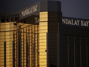 MGM Resorts International has agreed to pay up to $800 million to settle thousands of liability claims stemming from the 2017 mass shooting in Las Vegas. The shooter holed up in a room on the 32nd floor of the MGM-owned Mandalay Bay resort and casino. CREDIT: John Locher/AP