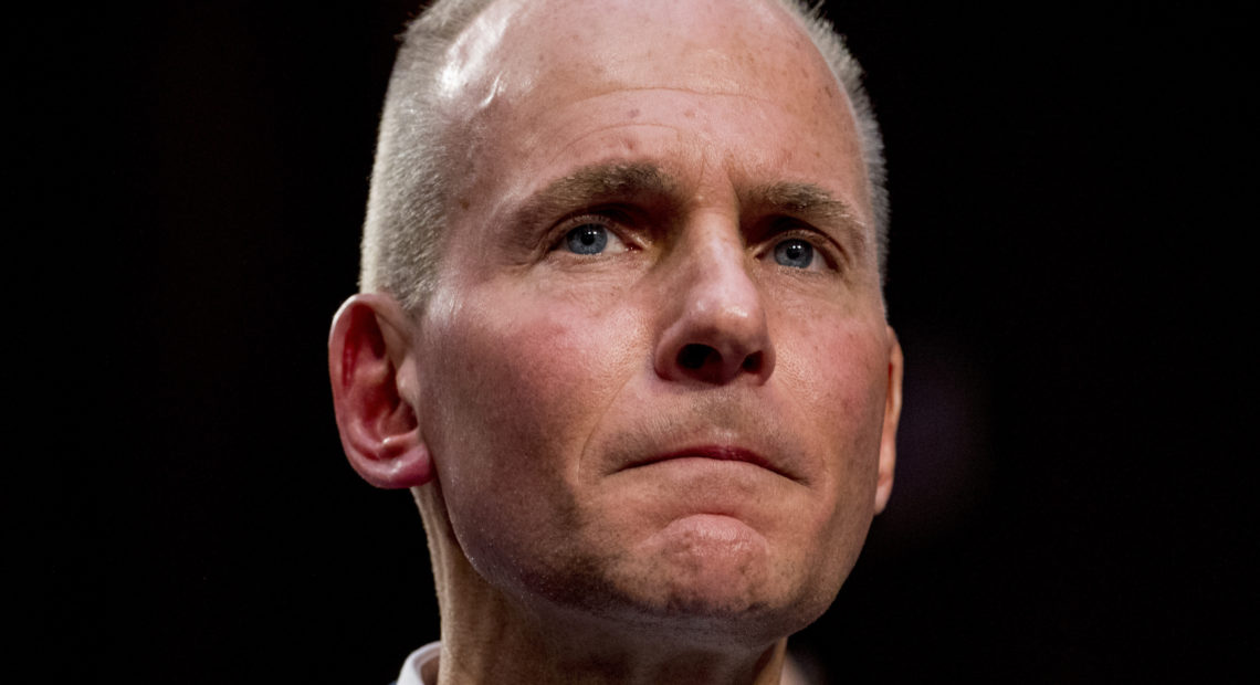 Boeing President and CEO Dennis Muilenburg appeared before the Senate Transportation Committee on future of the grounded 737 Max on Tuesday. Andrew Harnik/AP