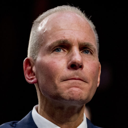 Boeing President and CEO Dennis Muilenburg appeared before the Senate Transportation Committee on future of the grounded 737 Max on Tuesday. Andrew Harnik/AP