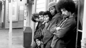 The lineup of Santana as of May, 1969, photographed in San Francisco. From left: Michael Shrieve, Carlos Santana, Gregg Rolie, Jose 'Chepito' Areas, David Brown and Michael Carabello. Michael Ochs Archives/Getty Images
