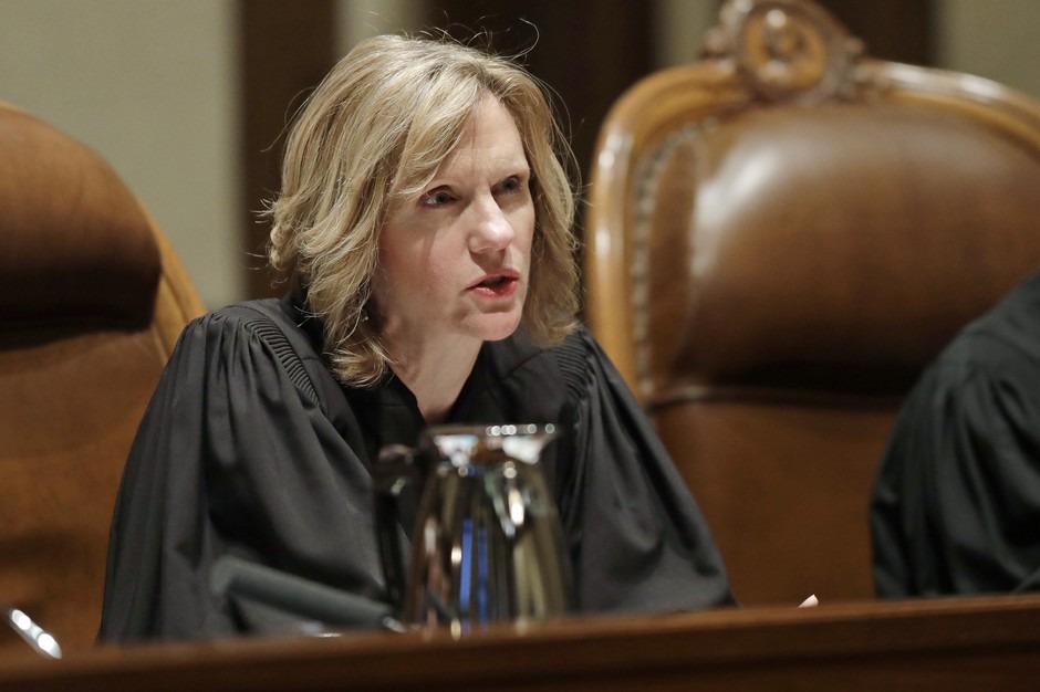 Justice Debra Stephens speaks from the bench during a Washington Supreme Court hearing in Olympia, Wash. On Wednesday, Nov. 6, 2019, Stephens was elected by her fellow members of the state Supreme Court to be the new chief justice. CREDIT: Ted S. Warren/AP