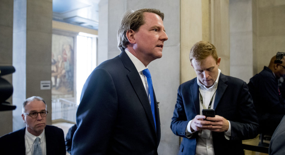 On Monday, Nov. 25, a federal judge ruled that former White House counsel Don McGahn must testify to House lawmakers who have subpoenaed him, in the face of White House orders that McGahn not comply. Above, McGahn arrives for an event at the Justice Department in May.