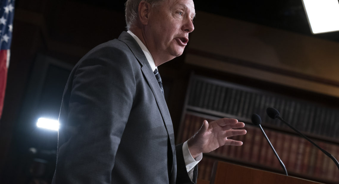 Trump ally Sen. Lindsey Graham shared that White House officials are still holding out hope that the president may not get impeached by the House of Representatives. CREDIT: J. Scott Applewhite/AP