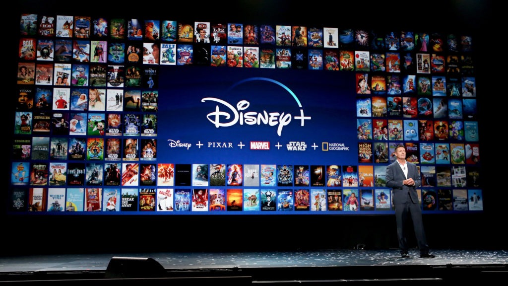 The Walt Disney Company exhibited details of its Disney+ streaming service at a Disney expo in August. The service goes live Nov. 12, 2019. CREDIT: Jesse Grant/Getty Images for Disney