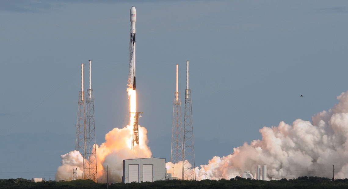 A SpaceX Falcon 9 rocket lifts off Monday from Florida's Cape Canaveral Air Force Station carrying 60 Starlink satellites. The Starlink constellation eventually will consist of thousands of satellites designed to provide worldwide high-speed Internet service. Paul Hennessy/NurPhoto via Getty Images