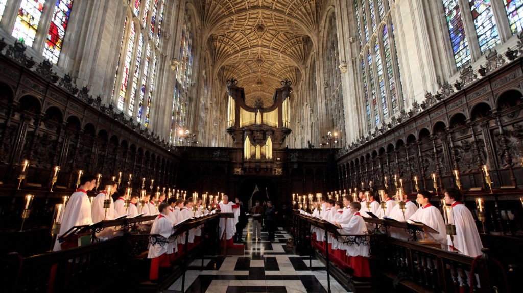 The Choir of King's College Cambridge conduct a rehearsal of their Christmas Eve service of A Festival of Nine Lessons and Carols in King's College Chapel on Dec. 11, 2010 in Cambridge, England. CREDIT: Oli Scarff/Getty Images
