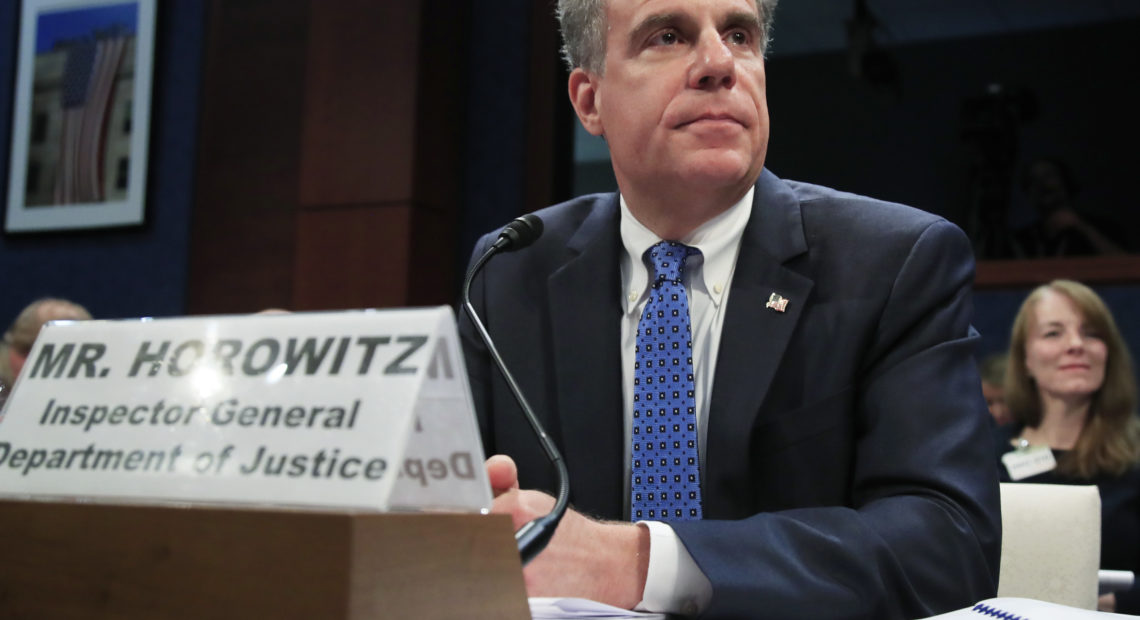 Justice Department Inspector General Michael Horowitz testifies before Congress last year. CREDIT: Manuel Balce Ceneta/AP