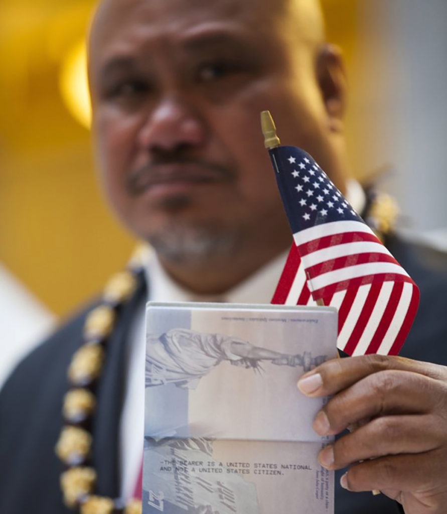 John Fitisemanu, an American Samoan, filed the lawsuit against the U.S. government after he was denied the opportunity to apply for federal government jobs listing citizenship as a requirement. CREDIT: Katrina Keil Youd/AP