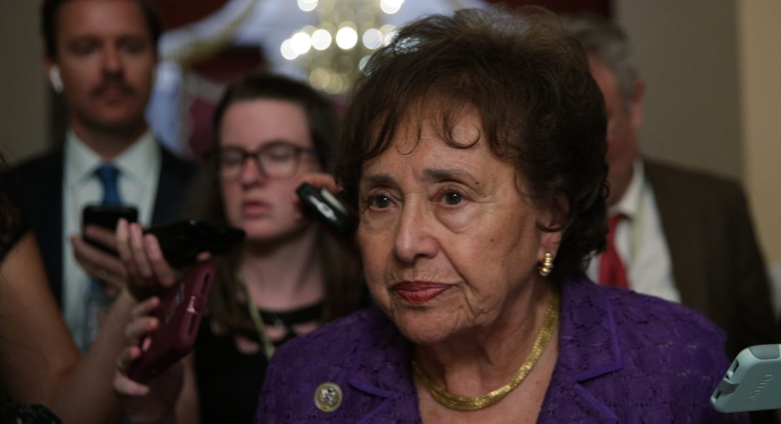 "These are really good bills," House Appropriations Committee Chairwoman Nita Lowey, D-N.Y., seen here in June, said last Thursday. Republican lawmakers are also touting wins. CREDIT: Alex Wong/Getty Images