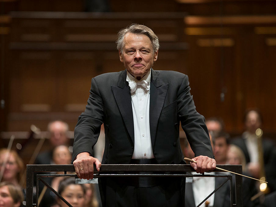 Mariss Jansons at his final concert with the Royal Concertgebouw Orchestra in Amsterdam in 2015. CREDIT: Michel Porro/Getty Images