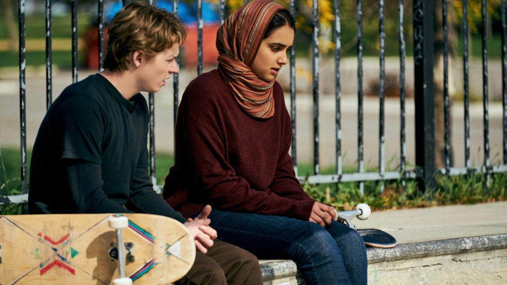 Hala (Geraldine Viswanathan) keeps her relationship with Jesse (Jack Kilmer) a secret in Hala, now streaming on Apple TV+. CREDIT: Apple TV+