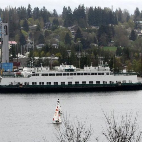 Are better times ahead for the former Washington state ferry Evergreen State now that the Port of Olympia has seized it for nonpayment of bills? CREDIT: Tom Banse/N3