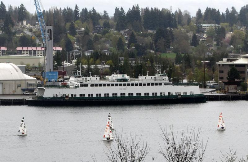Are better times ahead for the former Washington state ferry Evergreen State now that the Port of Olympia has seized it for nonpayment of bills? CREDIT: Tom Banse/N3