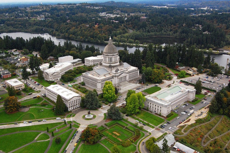 File photo. The Washington State Capitol campus in Olympia. CREDIT: WSDOT - TINYURL.COM/YDDSPL8B