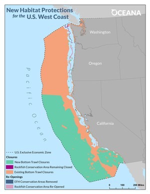 New rules close more than 140,000 square miles of the ocean to bottom trawl fishing to protect corals and sponges that live on the seafloor. Courtesy of Oceana