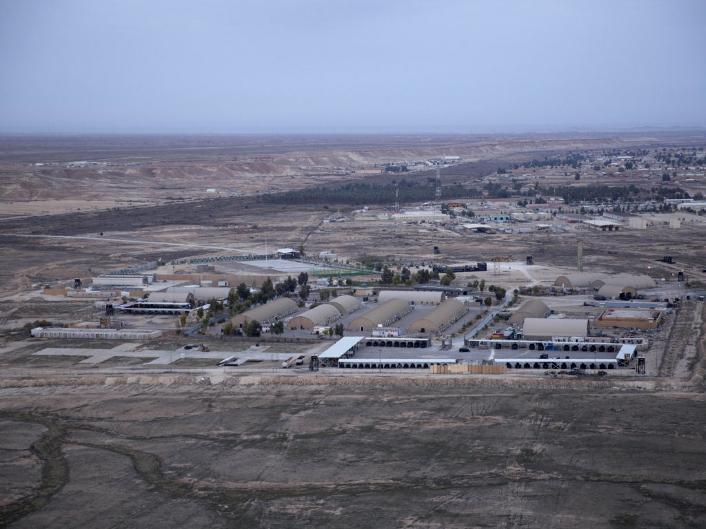 This aerial photo shows Ain al-Assad air base in the western Anbar desert, Iraq, in December 2019. CREDIT: Nasser Nasser/AP