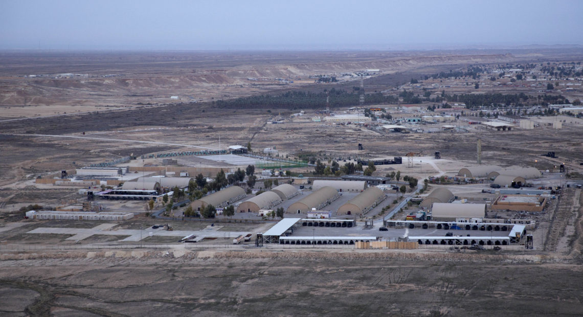 This aerial photo shows Ain al-Assad air base in the western Anbar desert, Iraq, in December 2019. CREDIT: Nasser Nasser/AP