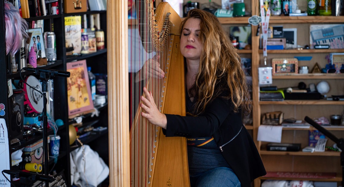 Bridget Kibbey performs during a Tiny Desk concert, on Oct. 24, 2019. CREDIT: Catie Dull/NPR