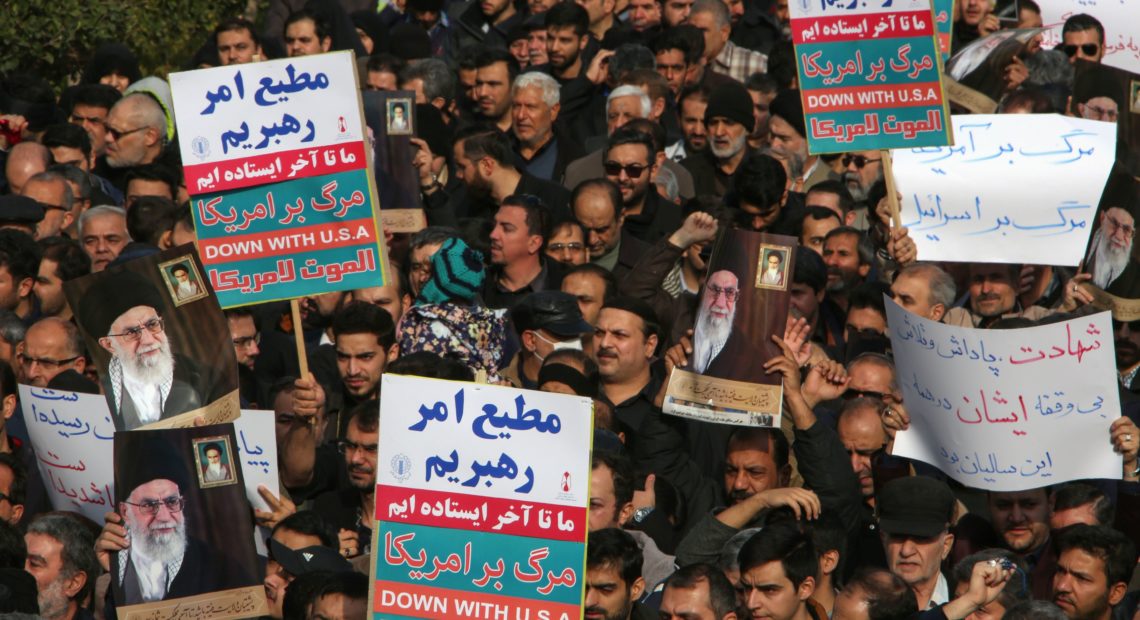 anians hold anti-U.S. banners during a demonstration in the capital, Tehran, following the killing of Qasem Soleimani by a U.S. drone strike.