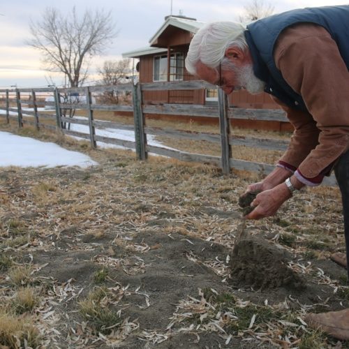 John Thelen's home well near Burns, Ore., produced this pile of black sand before it ran dry. He dug deeper only to reach drinking water contaminated with arsenic. Emily Cureton/Oregon Public Broadcasting