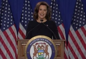 Michigan Gov. Gretchen Whitmer delivered the Democratic response to President Trump's 2020 State of the Union address. CREDIT: PBS NewsHour/screen grab