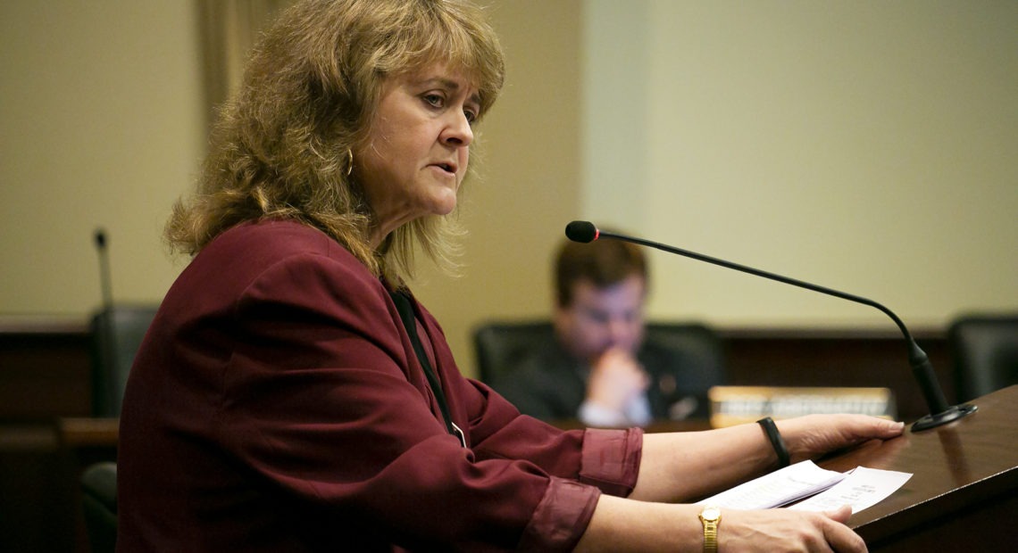 Rep. Barbara Ehardt outlines her “Fairness in Women’s Sports Act,” designed to ban transgender women from participating in women’s sports. The House Education Committee introduced the bill Wednesday. CREDIT: Sami Edge/Idaho Education News