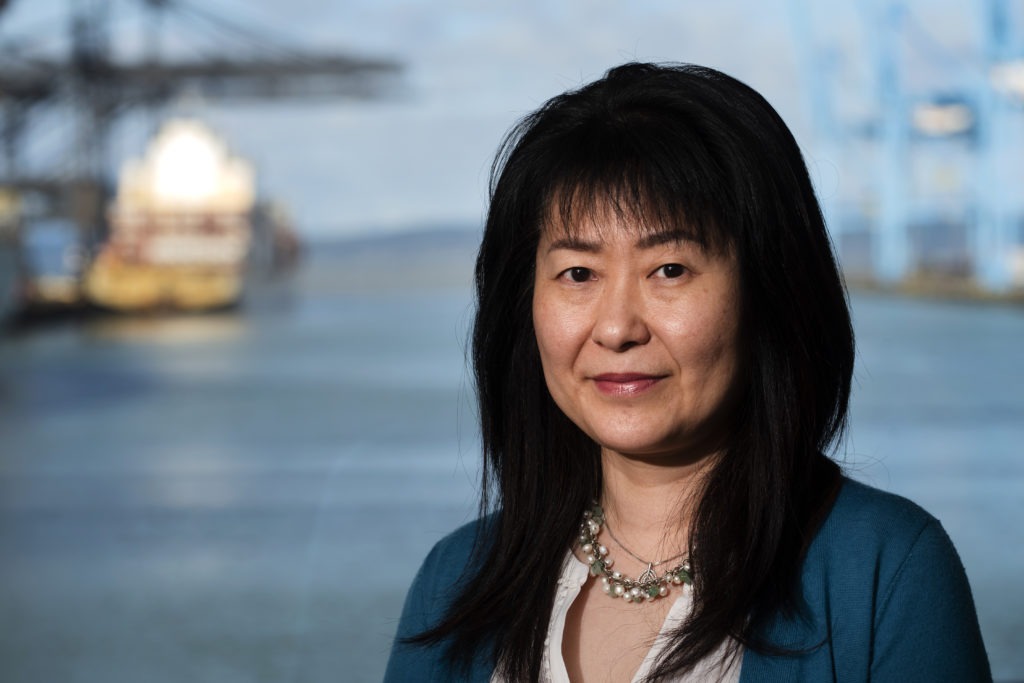Tong Zhu, Chief Commercial Officer & Chief Strategy Officer photographed at the Port of Tacoma Feb. 14, 2020.