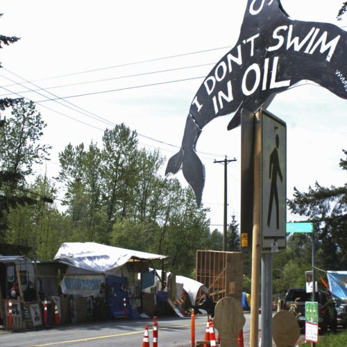 The expansion of the Trans Mountain pipeline has seen significant opposition, such as this camp set up by demonstrators in Vancouver, Canada, in 2018. CREDIT: Jeremy Hainsworth/AP