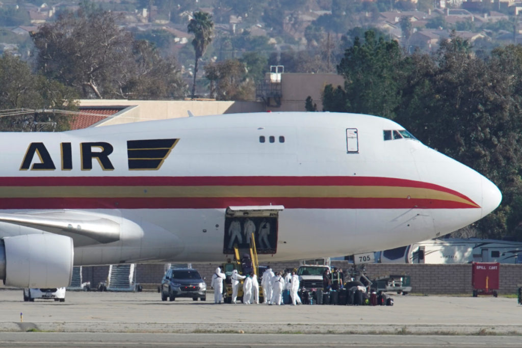 The U.S. airlifted 195 Americans from Wuhan, China, after a spike in reported deaths and illnesses were linked to the virus. CREDIT: Mike Blake/Reuters