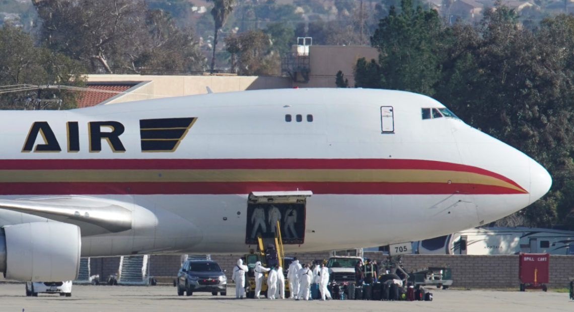 The U.S. airlifted 195 Americans from Wuhan, China, after a spike in reported deaths and illnesses were linked to the virus. CREDIT: Mike Blake/Reuters