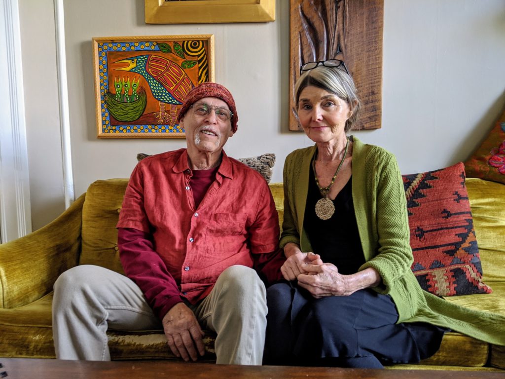 Wolf advocate Larry Weiss and his partner, Janet, at their home in Denver. Weiss says voters should make the big decisions rather than trusting biologists at state wildlife agencies. Sam Brasch/Colorado Public Radio