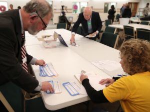 Presidential preference cards being counted