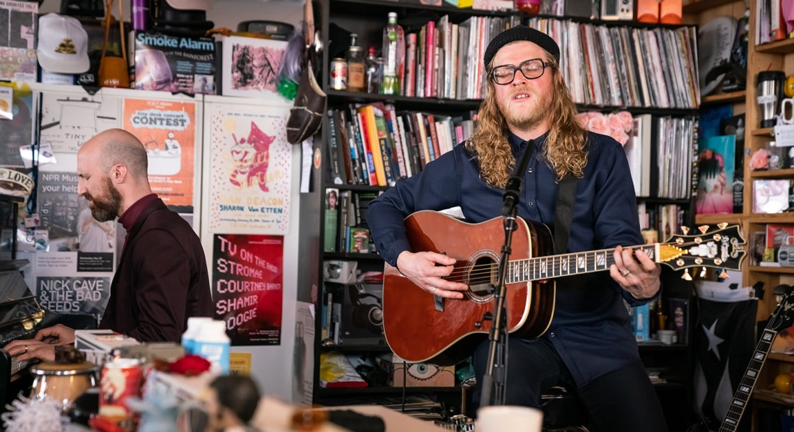 Allen Stone plays a Tiny Desk concert CREDIT: Max Posner/NPR