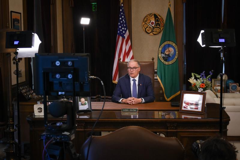 On Monday, March 23, Washington Gov. Jay Inslee addressed the state and issued a 'stay-at-home' order in a further attempt to slow the spread of the coronavirus outbreak. CREDIT: Governor's Office