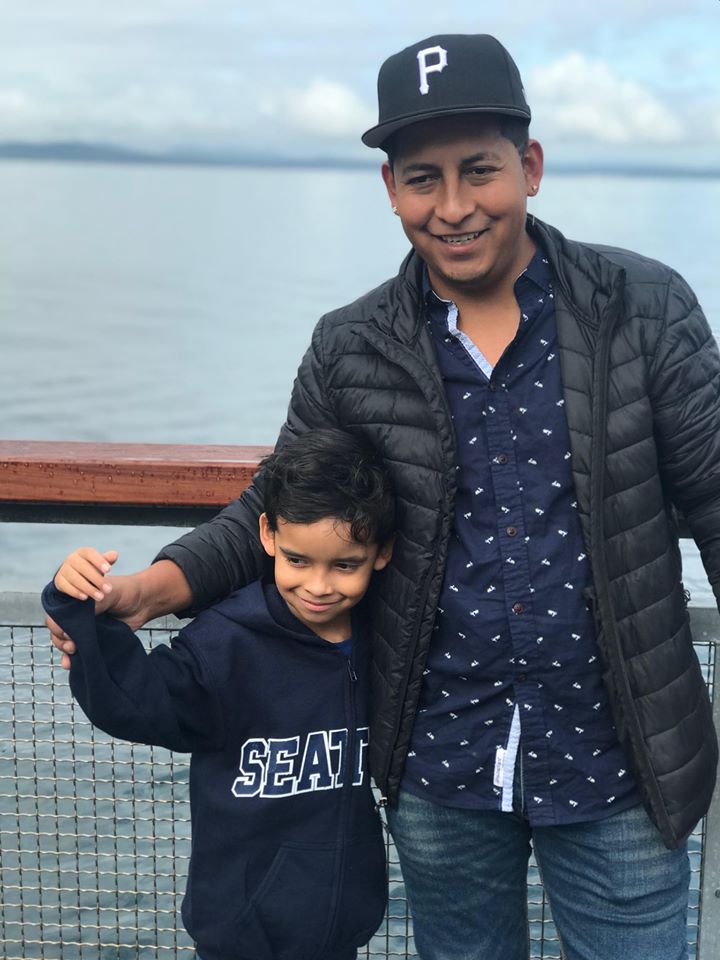 Francisco Morales with his 7-year-old son, who his mother Brenda Lopez says is inattentive and emotional at school following his father’s immigration arrest. Courtesy of Brenda Lopez