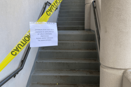 At Western State Hospital, entrances have been blocked off and locks changed to prevent employees from entering without being screened first for coronavirus symptoms.