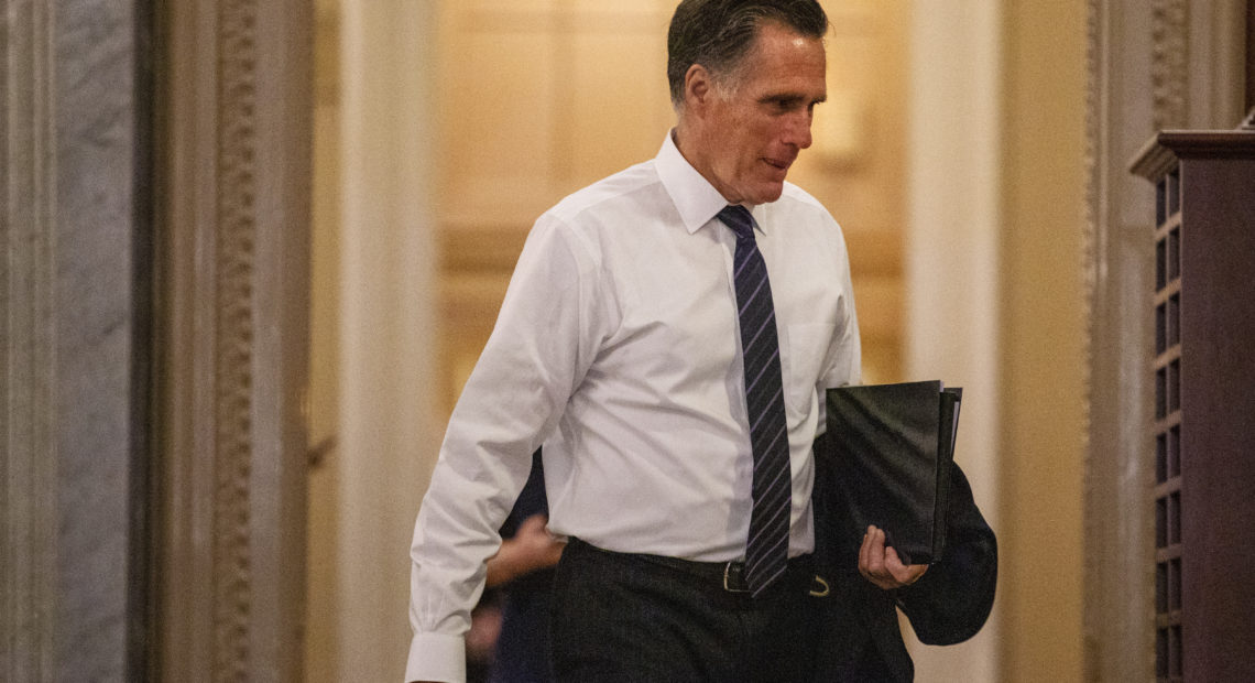 Sen. Mitt Romney, R-Utah, has given his assent to a Republican committee subpoena expected soon that will revive focus on Joe and Hunter Biden, Ukraine and Burisma. CREDIT: Jacquelyn Martin/AP