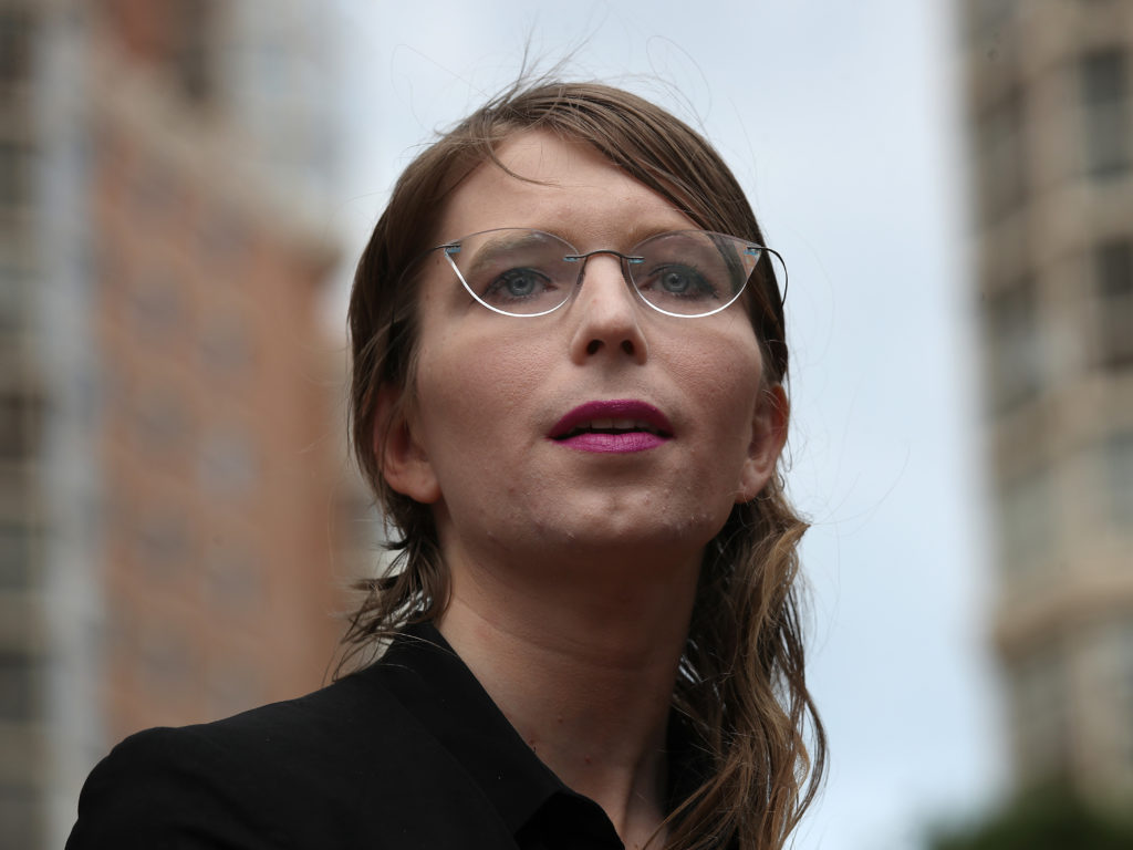 Chelsea Manning, a former intelligence analyst, was ordered released from jail in Alexandria, Va., where she was held for not testifying in the WikiLeaks investigation. CREDIT: Win McNamee/Getty Images