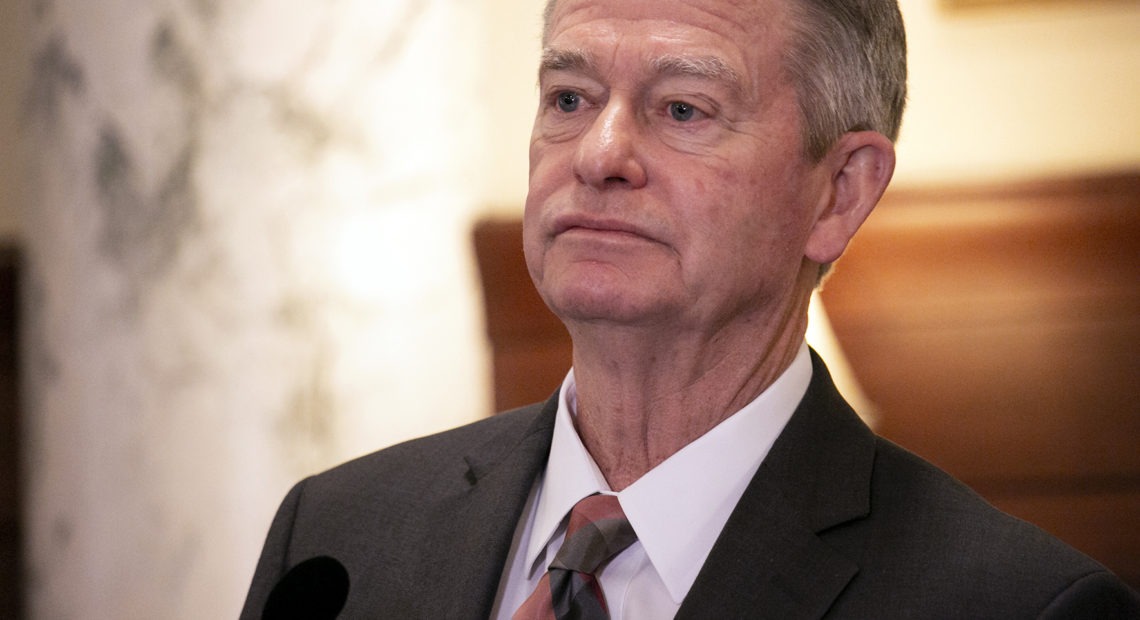 Gov. Brad Little extended his stay-at-home order April 15, while deferring to the State Board of Education, the State Department of Education and local administrators on the question of reopening schools. CREDIT: Sami Edge/Idaho EdNews