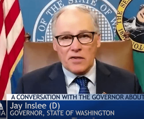 In an April 28, 2020, Washington Gov. Jay Inslee said residents should prepare for current social distancing restrictions to continue past May 4. CREDIT: Austin Jenkins/N3