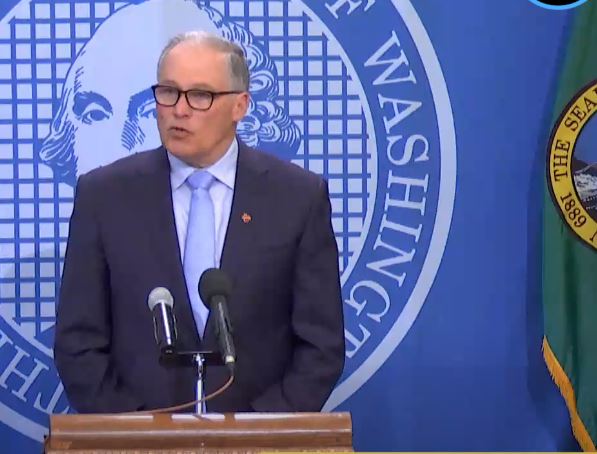 Gov. Jay Inslee announced Monday that all Washington K-12 schools would remain closed for the rest of the current school year. CREDIT: TVW/Screenshot