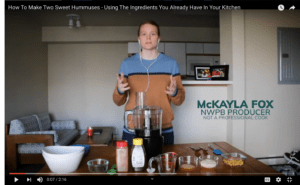 Screenshot of video, McKayla cooking