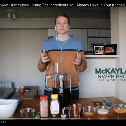 Screenshot of video, McKayla cooking