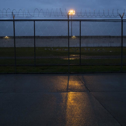 Nightfall at the Monroe Correctional Complex on Wednesday, November 29, 2018. Two units at the prison are currently on "precautionary quarantine." CREDIT: Megan Farmer/KUOW