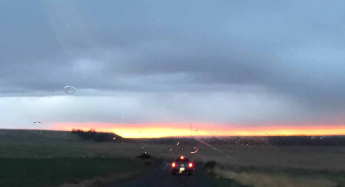 A recent spring sunset on the Confederated Tribes of the Umatilla Reservation. Northwest tribes are having to cut back their traditional ceremonies for their dead, because of the global pandemic.