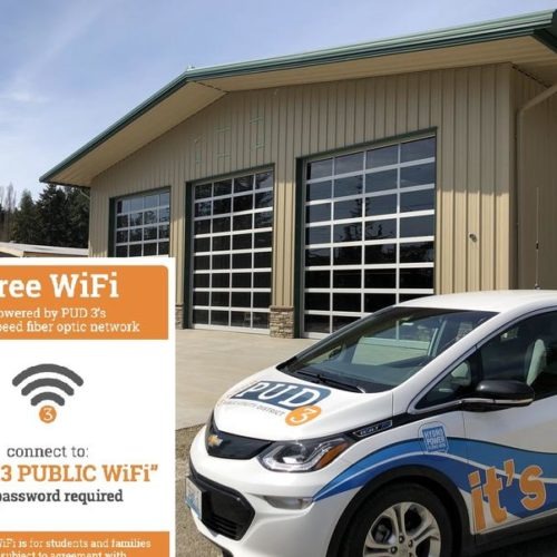 The Tahuya fire station, in rural Mason County, Washington, is one of the sites tapped to host a drive-up Wi-Fi hotspot.