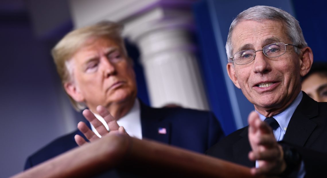 Dr. Anthony Fauci, a member of President Trump's coronavirus task force, directs the National Institute of Allergy and Infectious Diseases, which had convened the panel of experts. Brendan Smialowski/AFP via Getty Images