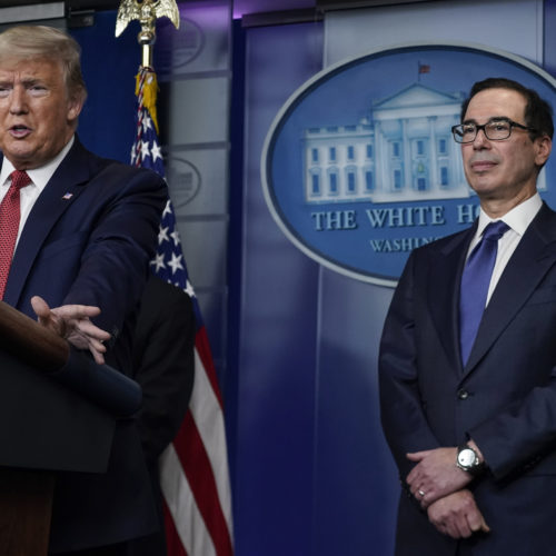 Treasury Secretary Steven Mnuchin previously estimated that payments to qualifying Americans would go out by mid-April. CREDIT: Drew Angerer/Getty Images